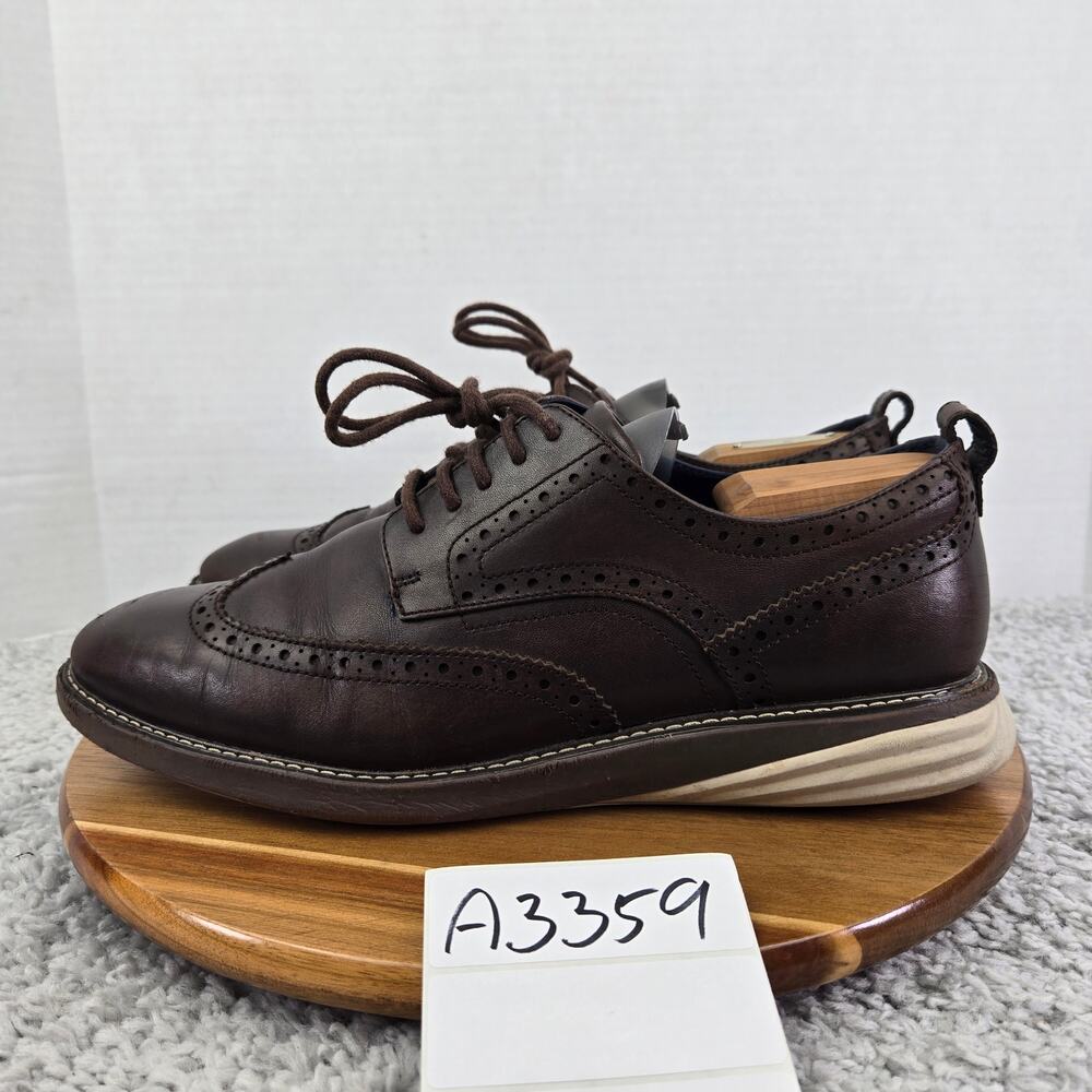 Cole Haan Mens 11M GrandEvolution Brown Leather Brogue Wingtip Casual Oxford